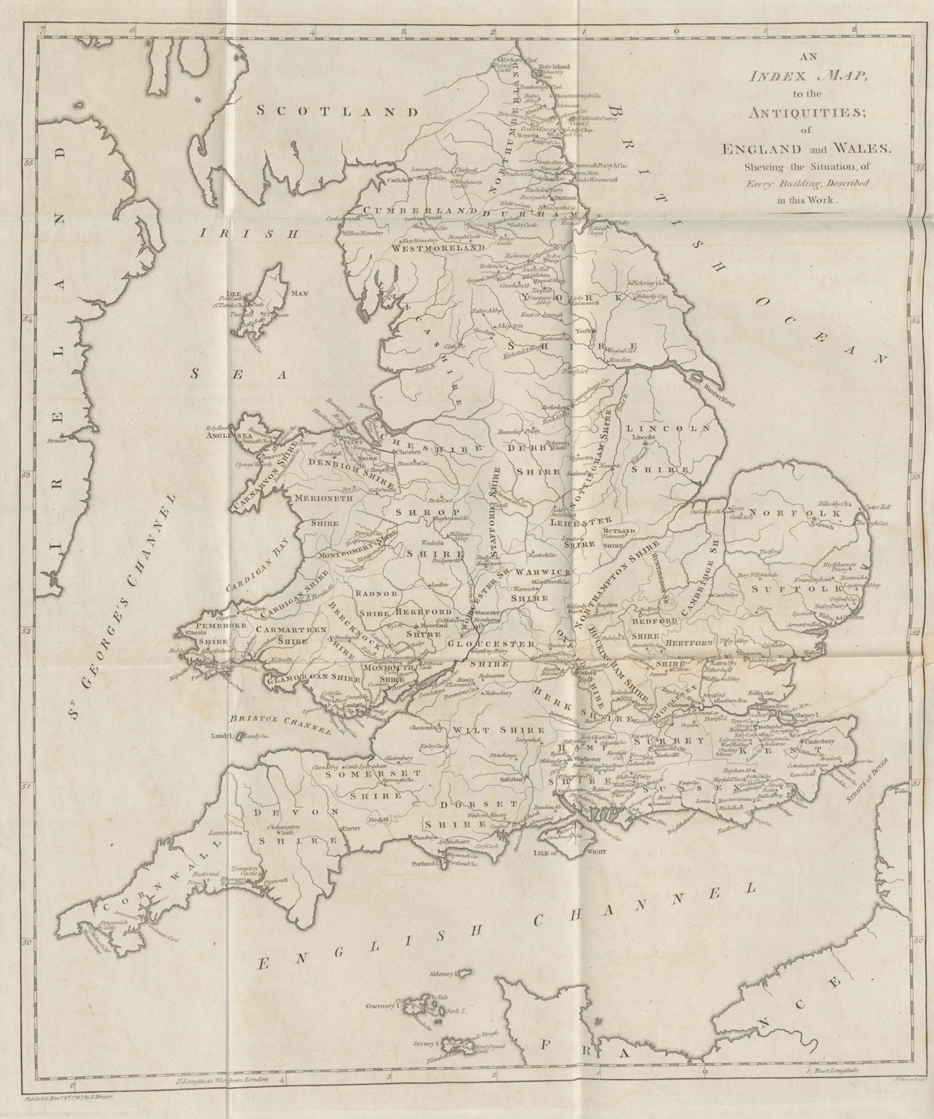 'The Antiquities of England & Wales', by Vivares for Francis Grose 1787 map